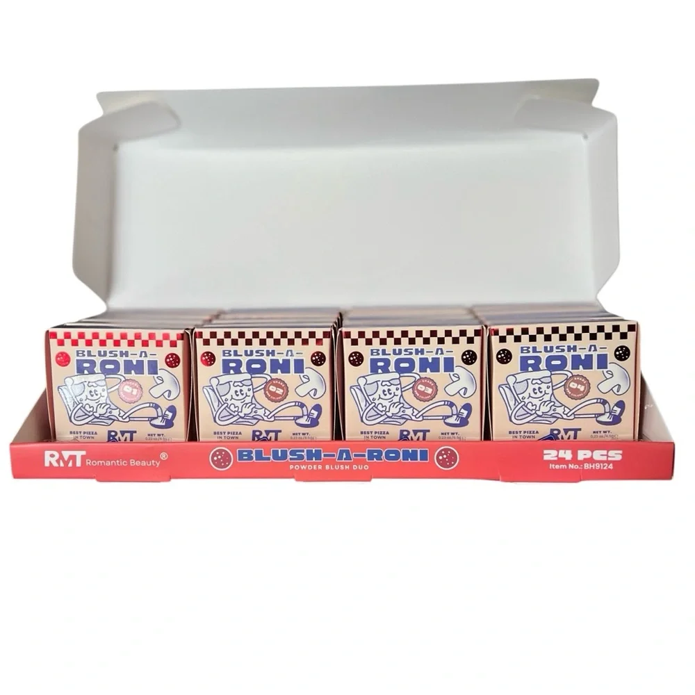 Romantic #4 Beauty Blush-a-Roni Pizza Box Pink Powder Duo Matte Buildable Color
